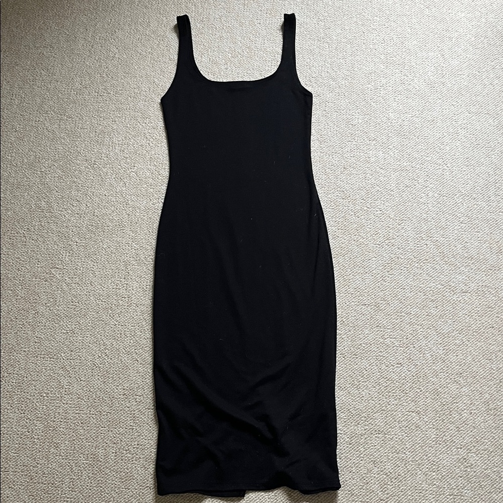 Zara Black Bodycon Midi Dress Size S